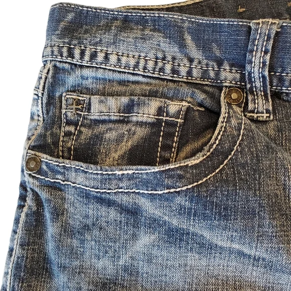 TK Axel Men's Weston Vintage Boot Jeans Flap Pockets Denim Distressed 34x29 - Picture 5 of 15